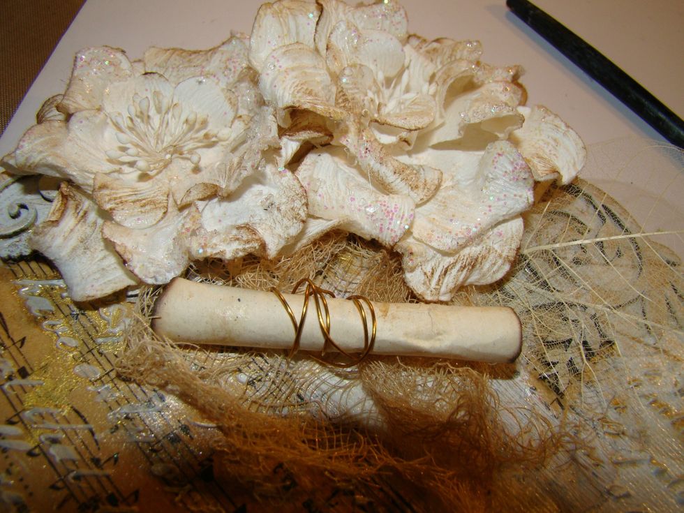 I carefully burnt the edges of the paper (be careful not to burn down your house... )