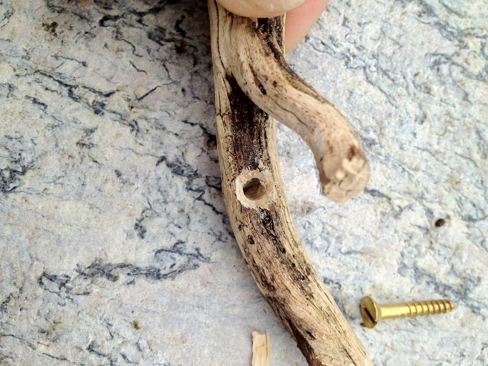 I carved round the holes for the screws, I do have a drill bit that will do this but the peg part got in the way and I also just love to carve in wood. Yes I'm odd.