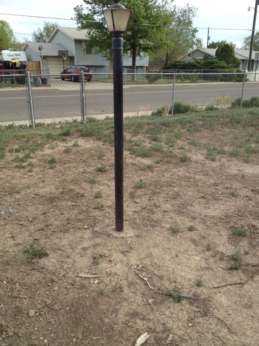 I choose the yard light pole as my start point. This is where I build my garden
