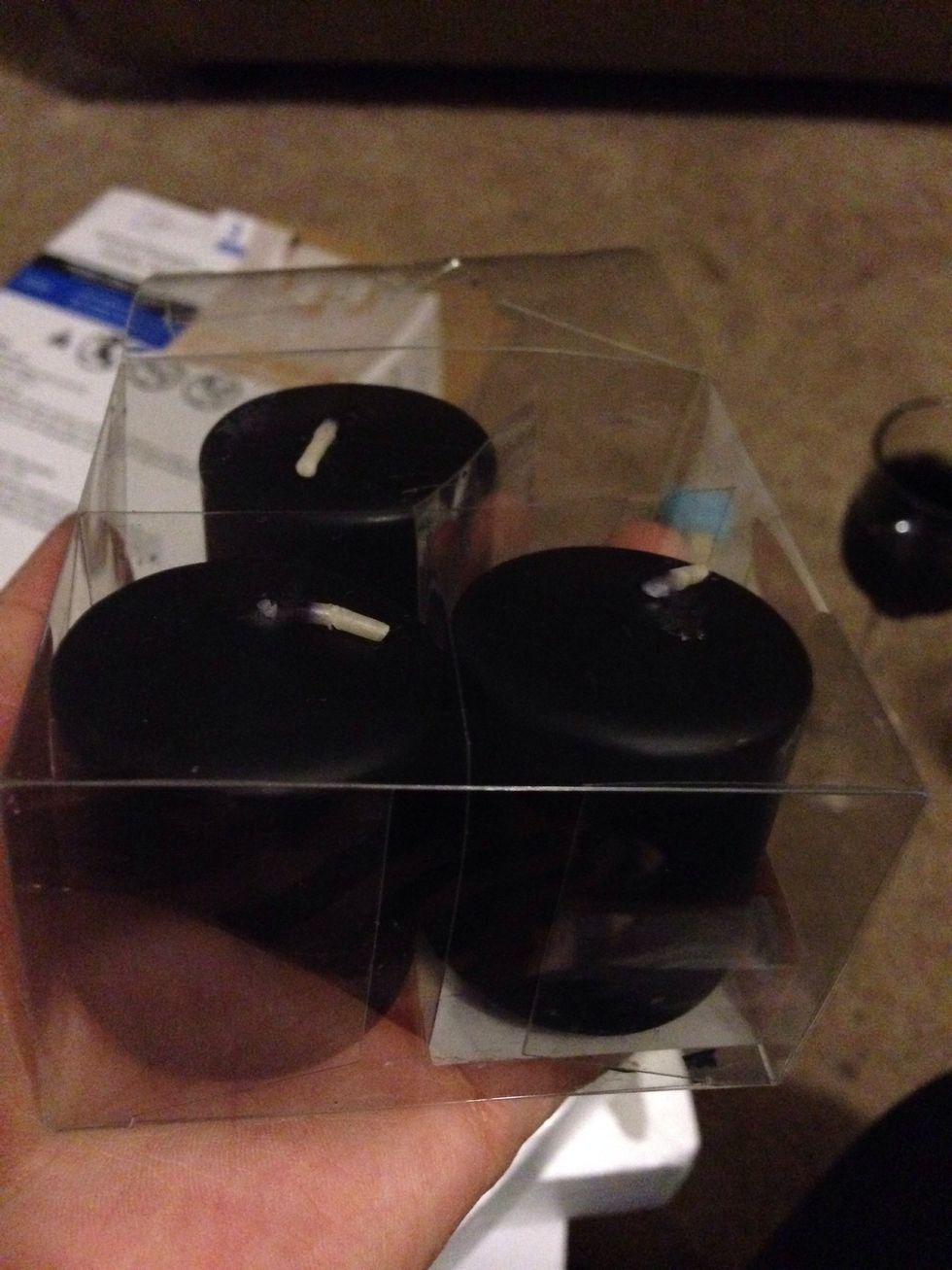 I chose black votive candles