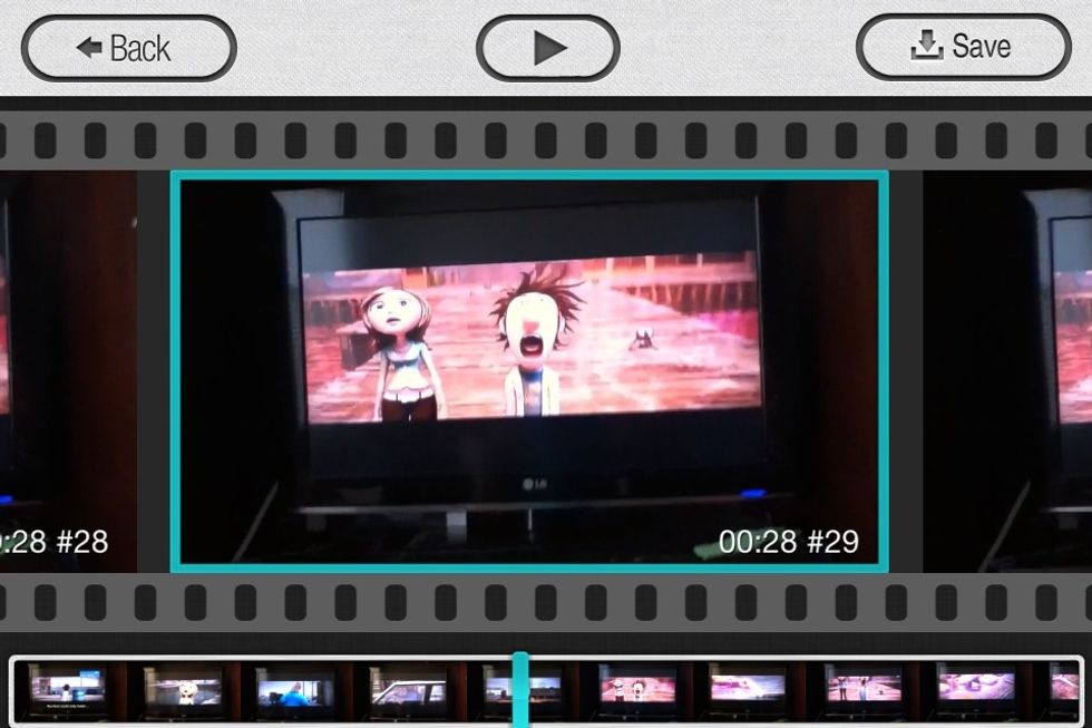 I chose Flint's big ol' mouth. Now, save the picture with the button in the right corner.