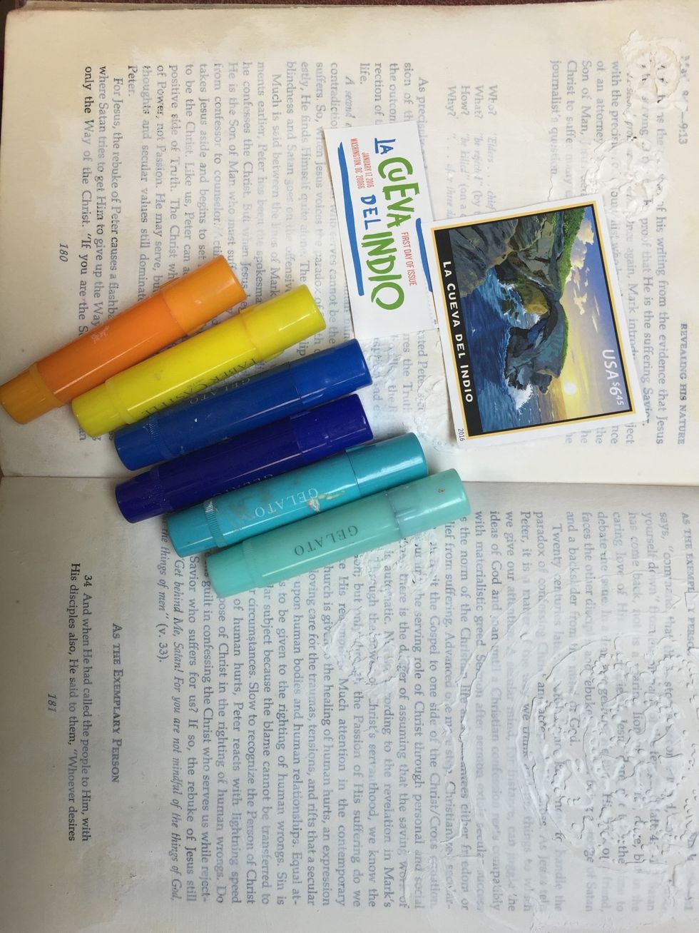 I chose my palette according to the illustration I would use.  Now you're ready to scribble firstly and then using a wet brush blend