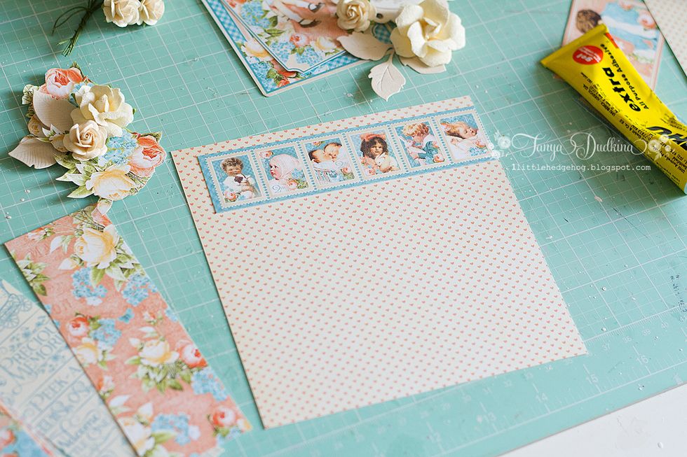 I chose Precious Memories collections. The size of my card is 6 by 6 inches. I apply adorable border from the borders paper sheet.