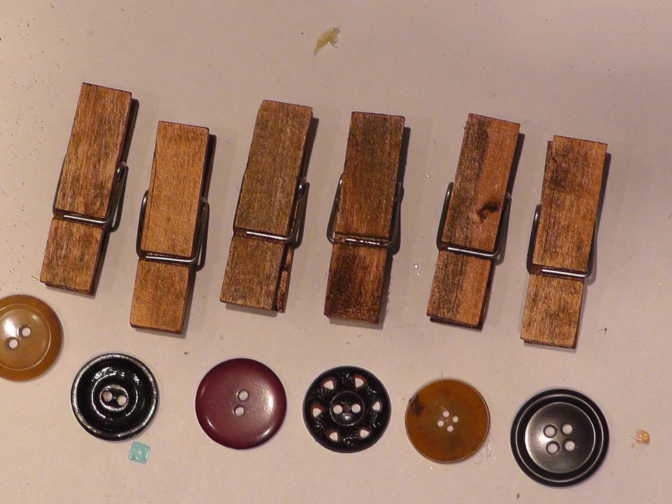 I chose some Vintage buttons and hot glued them on