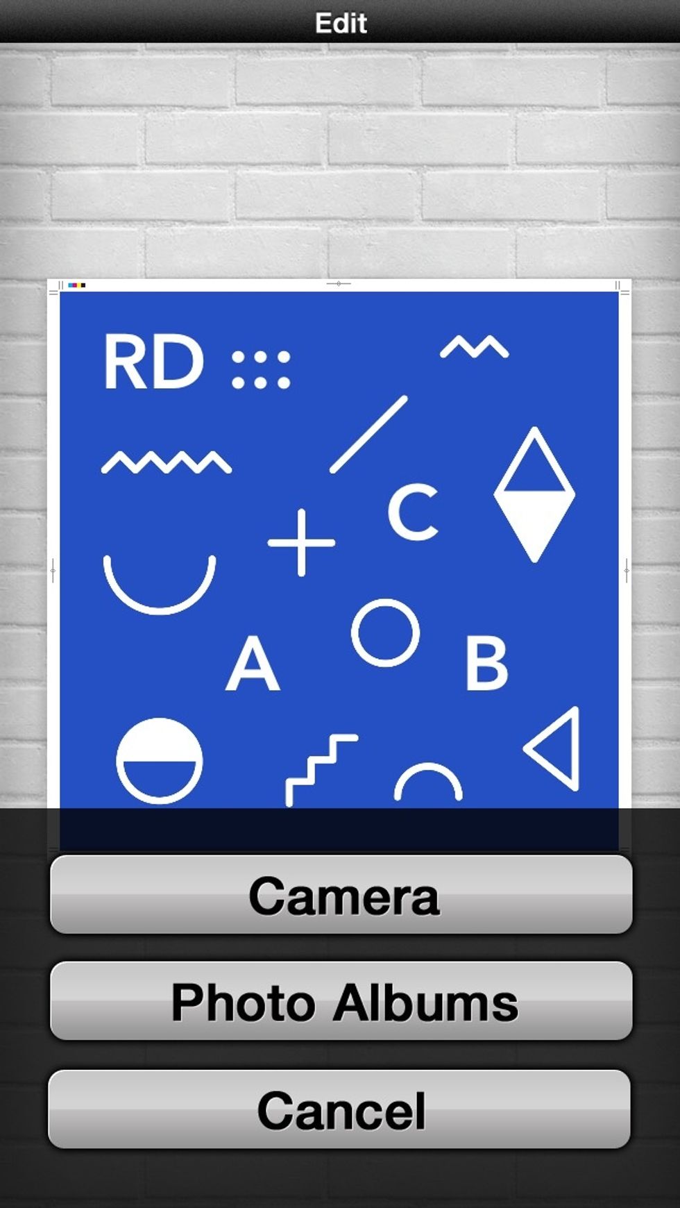 I chose square, now you gonna pick a background tap camera or photo album