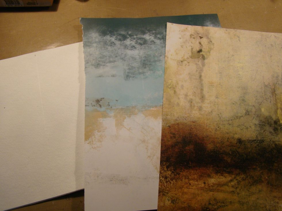 I chose these artists papers to use for the backgrounds, I thought they had great texture and would be perfect for my spring/fall window. Somerset mag always has great papers to tear out and use.