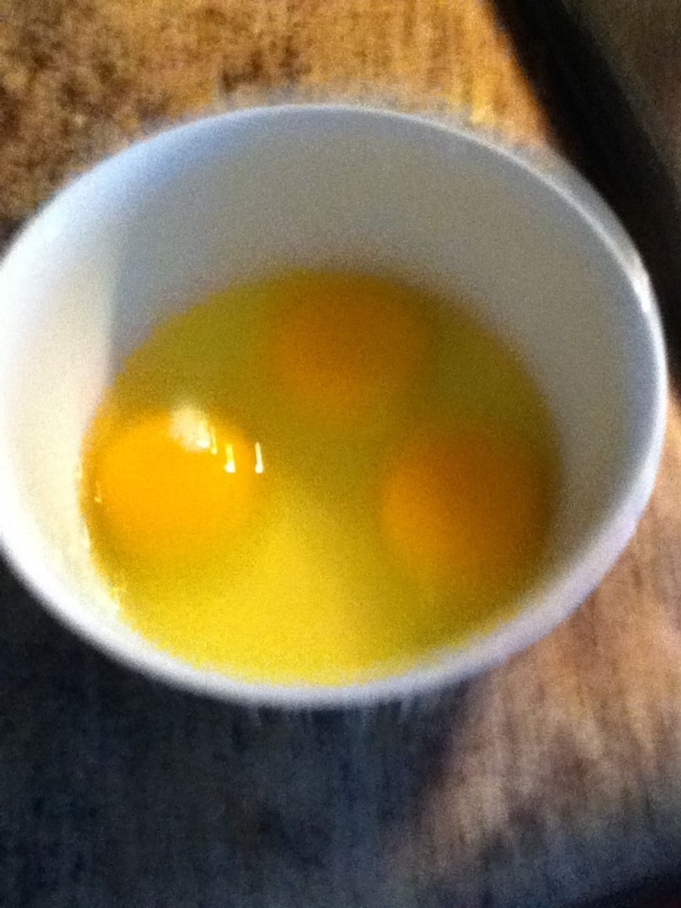 I chose thre eggs now put them in a bowl