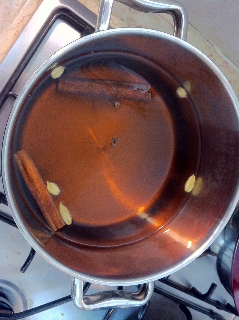 I chose to add some cinnamon , earl grey tea and more spices. Go crazy with the flavours! You can add wine or brandy , ginger , lemon grass and more!