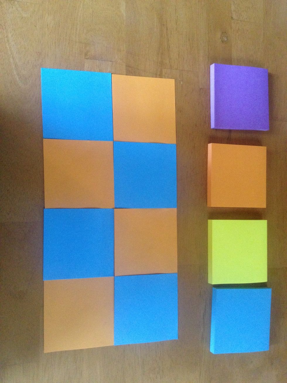I chose to use colors that compliment each other but any will work if you have 8.