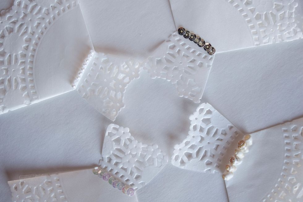 I chose to use mini pearls, seashells, and sequins, but the possibilities are endless!