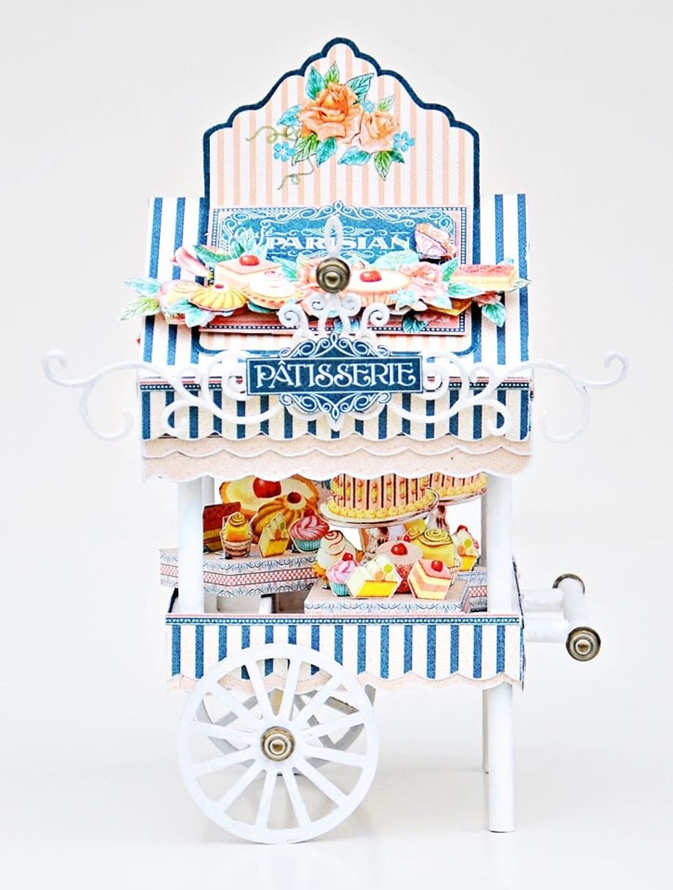 I chose to use the gorgeous Parisian Cafe collection by Graphic 45 to embellish mine.