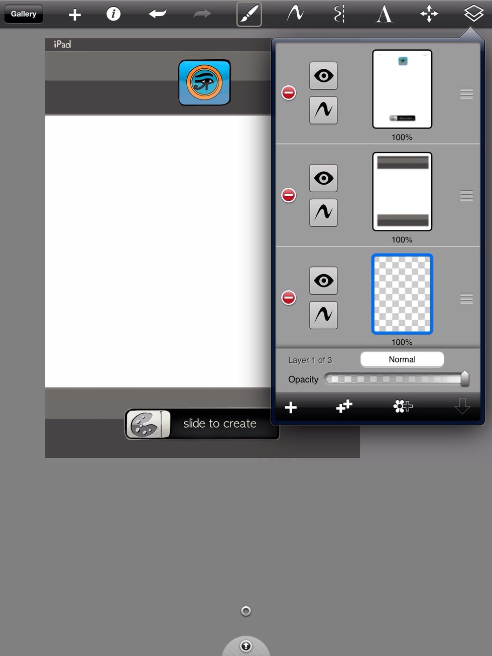 I complete my design work before I even bring in the Procreate copy. This is for my business card btw. The copy goes on the bottom layer. I press and hold and hit paste.