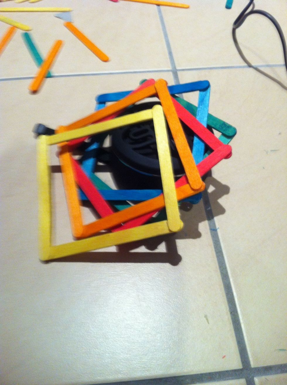 I continued doing steps 2 and 3 using different colours.