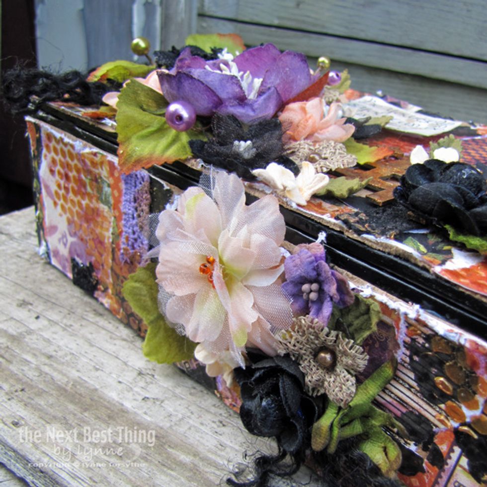 I continued the flower cluster down the side of the box.