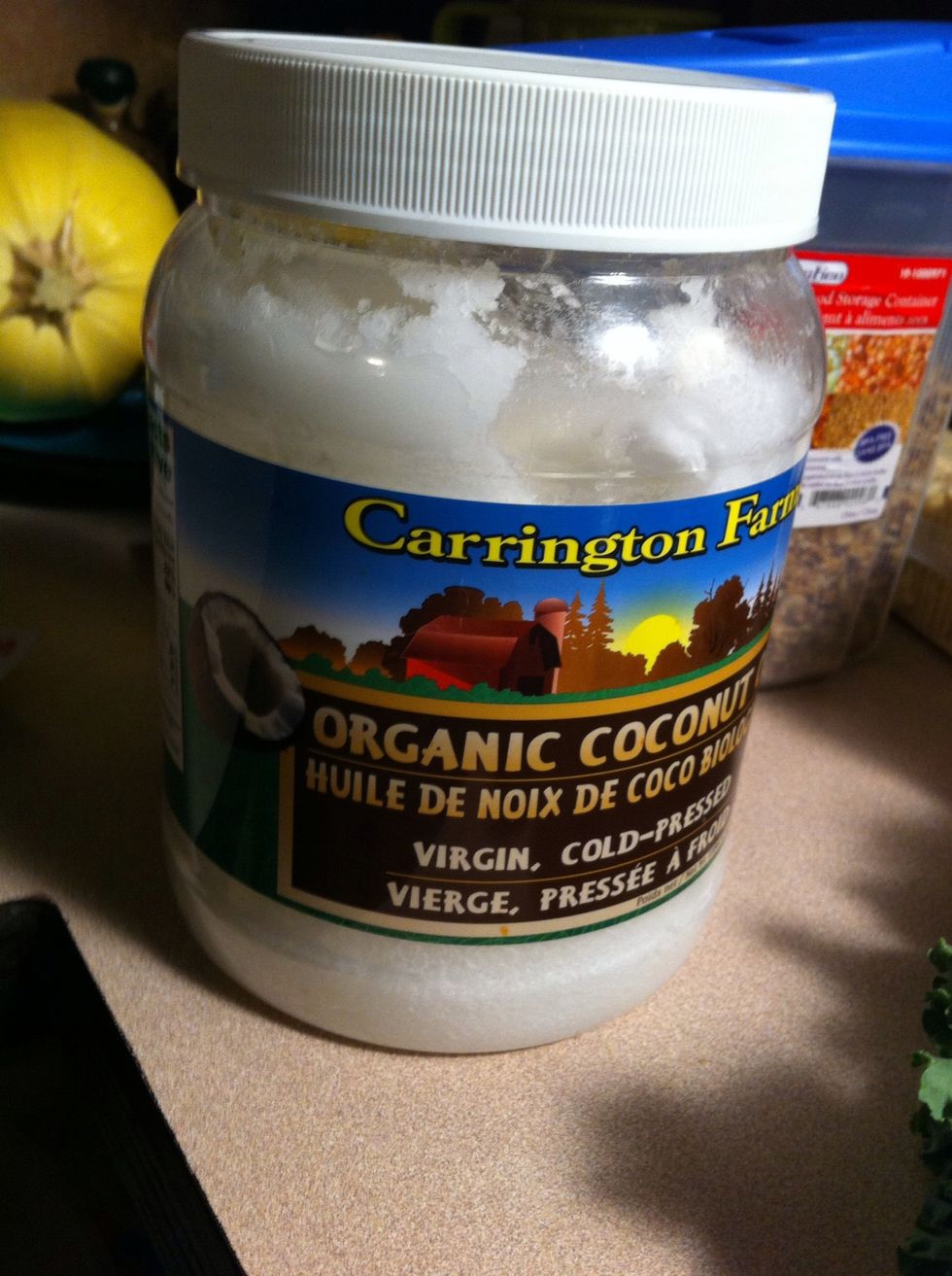 I cook just about everything with coconut oil for its health benefits. It's insanely cheaper at Costco than anywhere else. So put some oil (your choice) in your pan. Around 1tbsp
