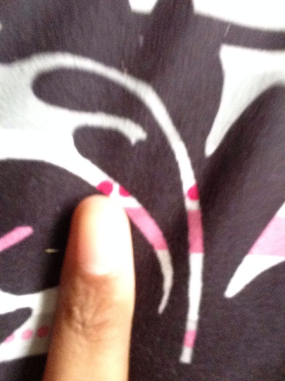 I couldn't find my nail glue so put on a clear nail polish,