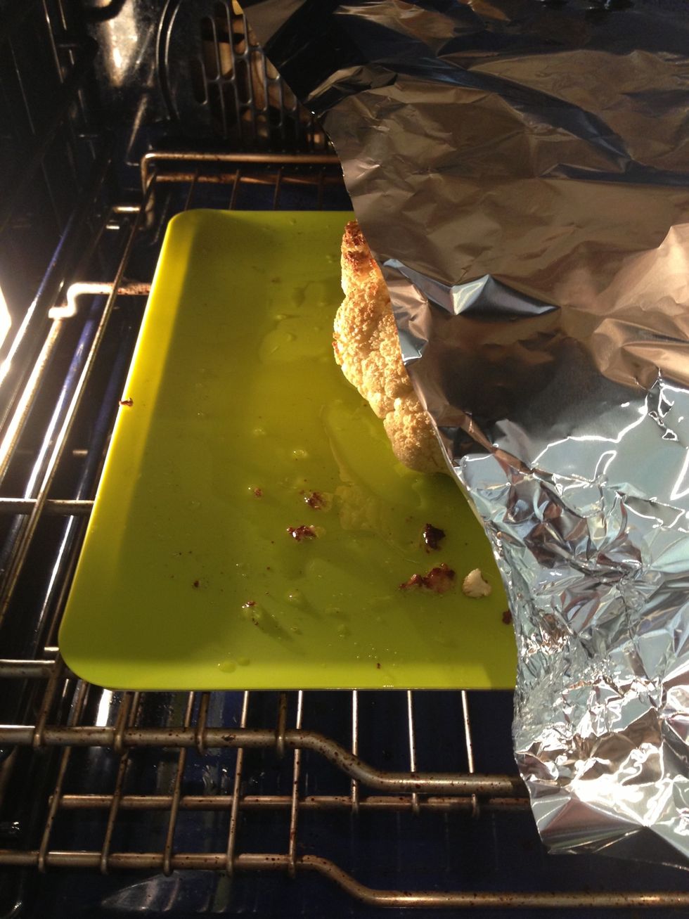 I cover it vaguely with a foil. Another 30 mins............. Please note that The time and degree of oven is to be adapted to your oven and personal cooking preferences. I like my vegetables al-dente