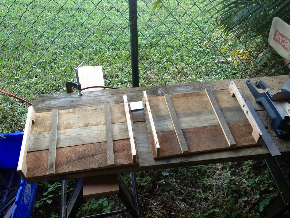I cut a few pieces for the bottom