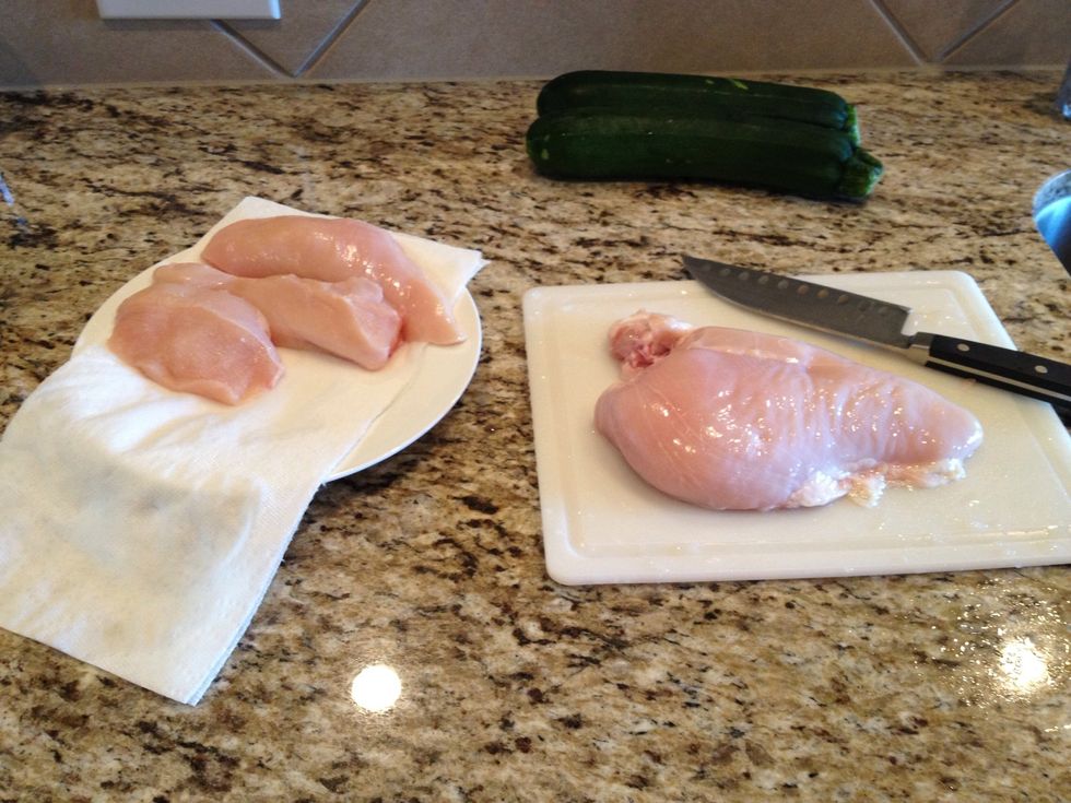 I cut all the gross fat pieces off