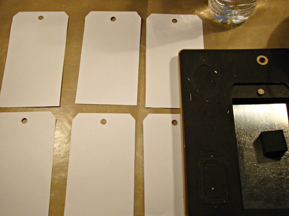 I cut my tags from Sizzix tag die cut but you can use just regular tags.