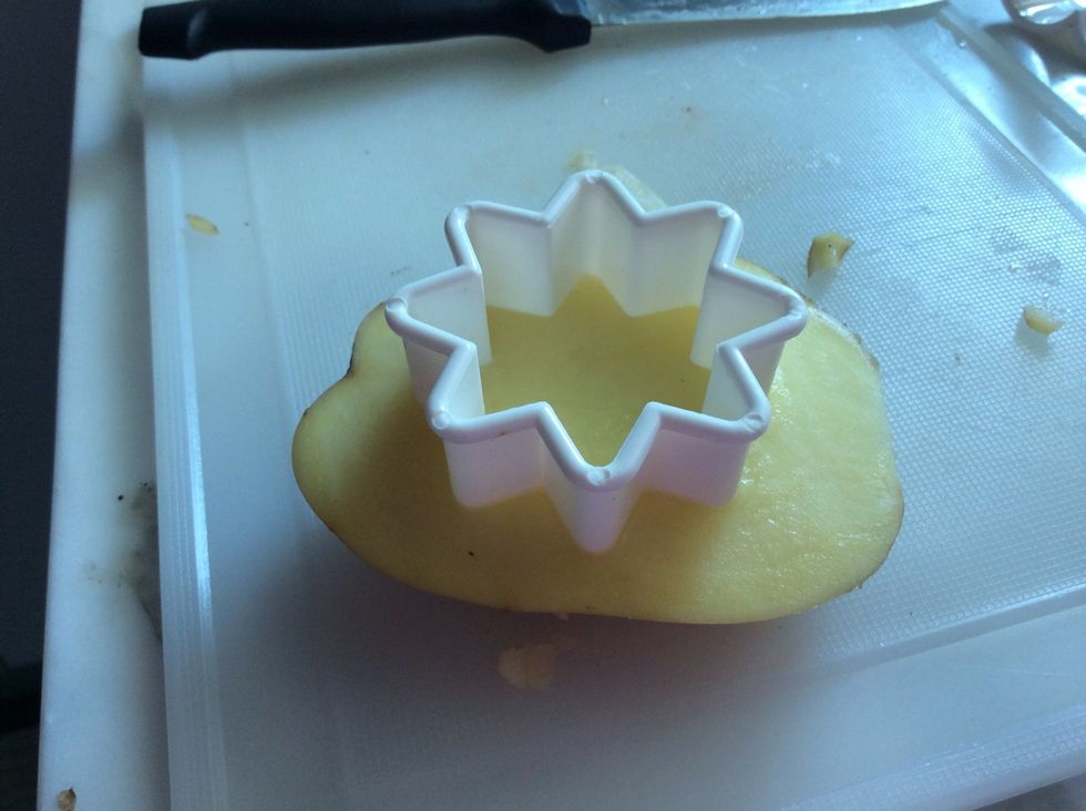 I cut off the back of the potato for this shape.