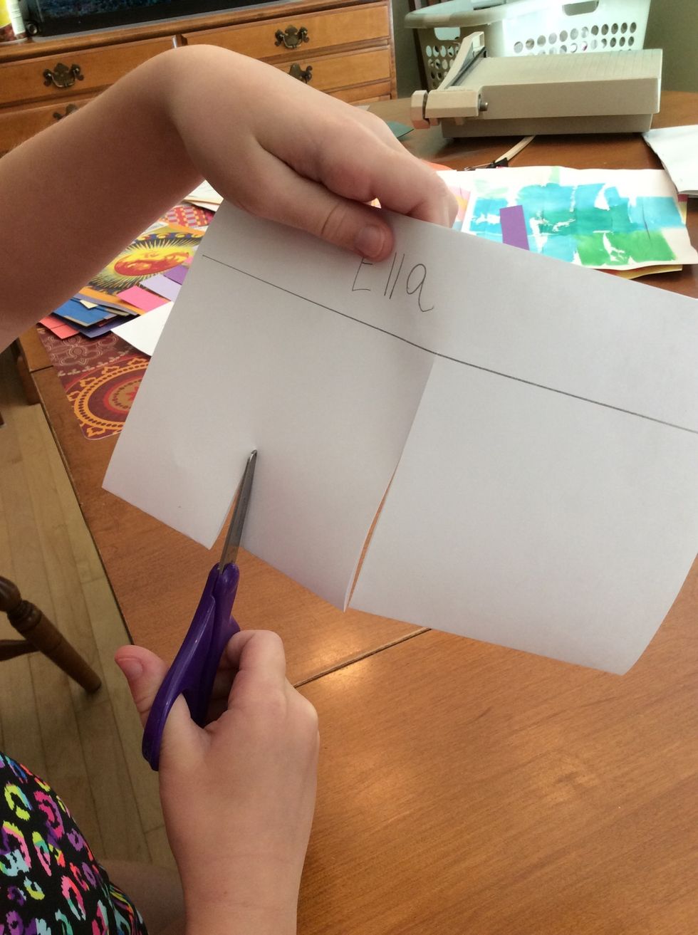 I cut one pant leg in half to make another pair of pants.