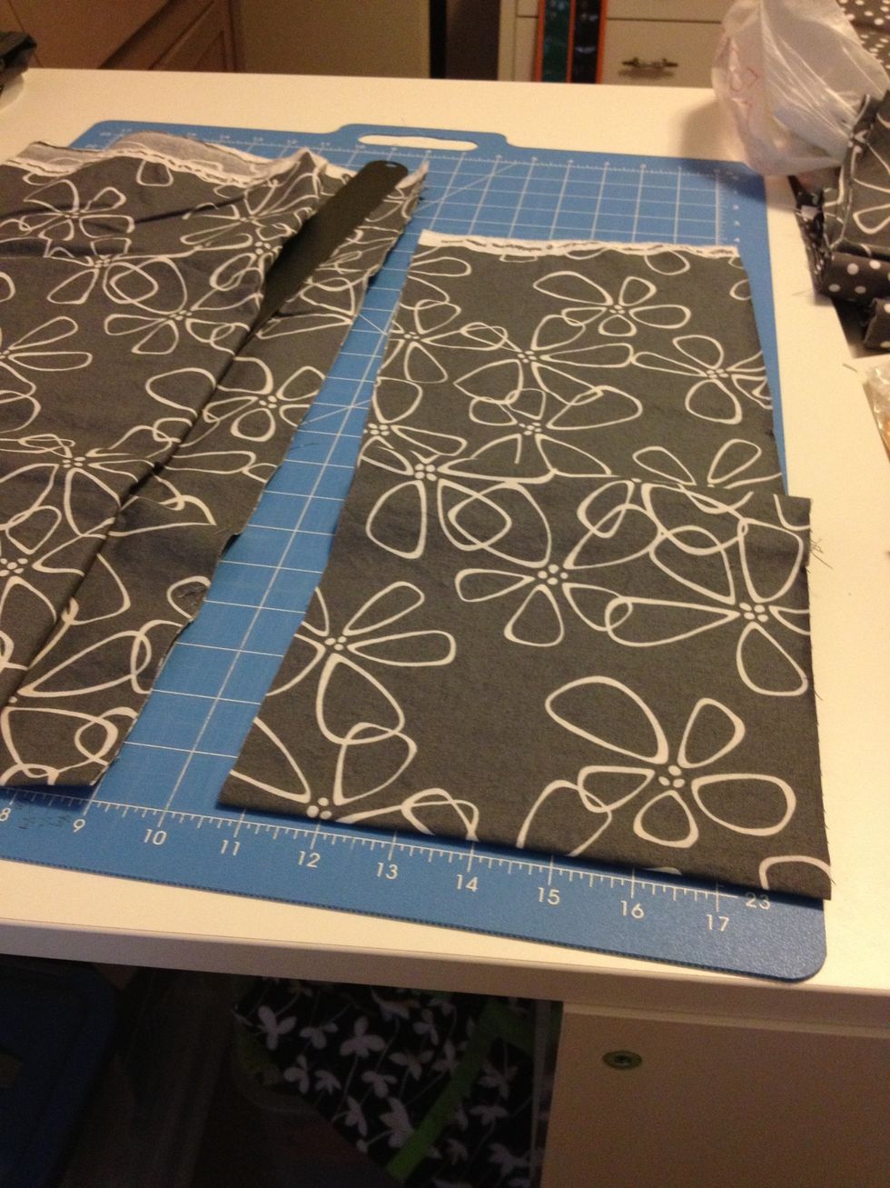 I cut only a few stripes at a time. This cuts down on over cutting, and accidental measuring. I can cut more when I need it, and have left over for the binding.