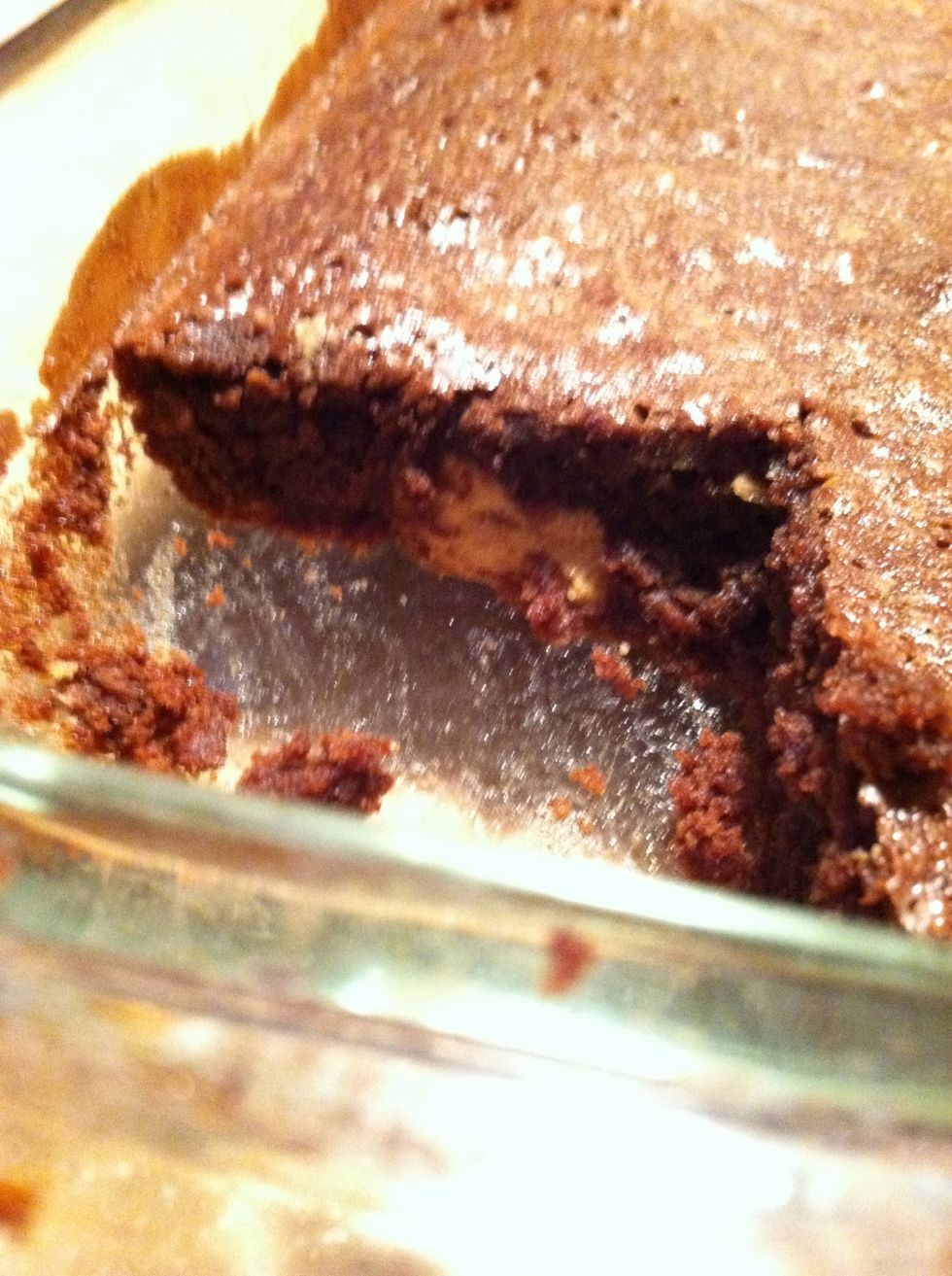 I cut out a piece for myself, but here's what the inside of this yummy brownie looks like!
