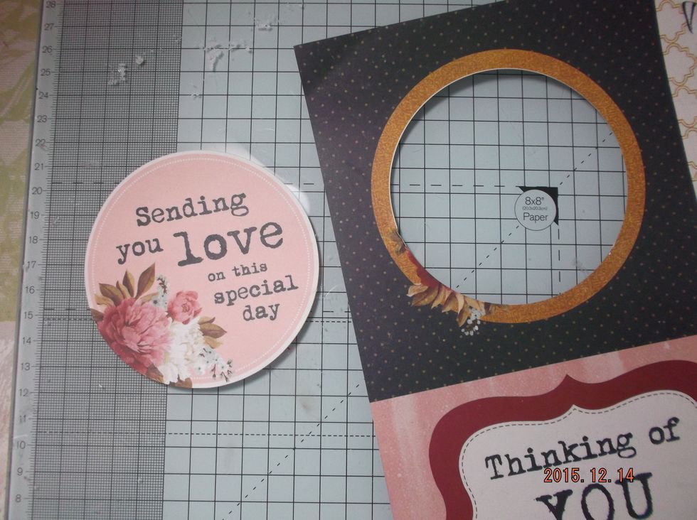 I cut out my chosen sentiment from the sheet and distressed the edge.