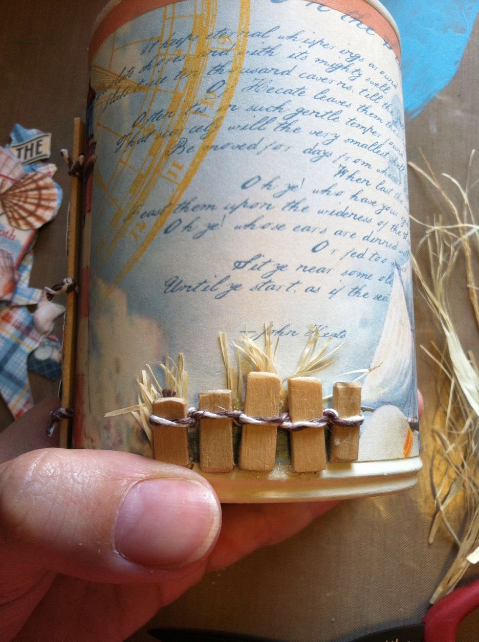 I cut some super short pieces and glued it behind the short fence. I pressed it in place using reversible tweezers.