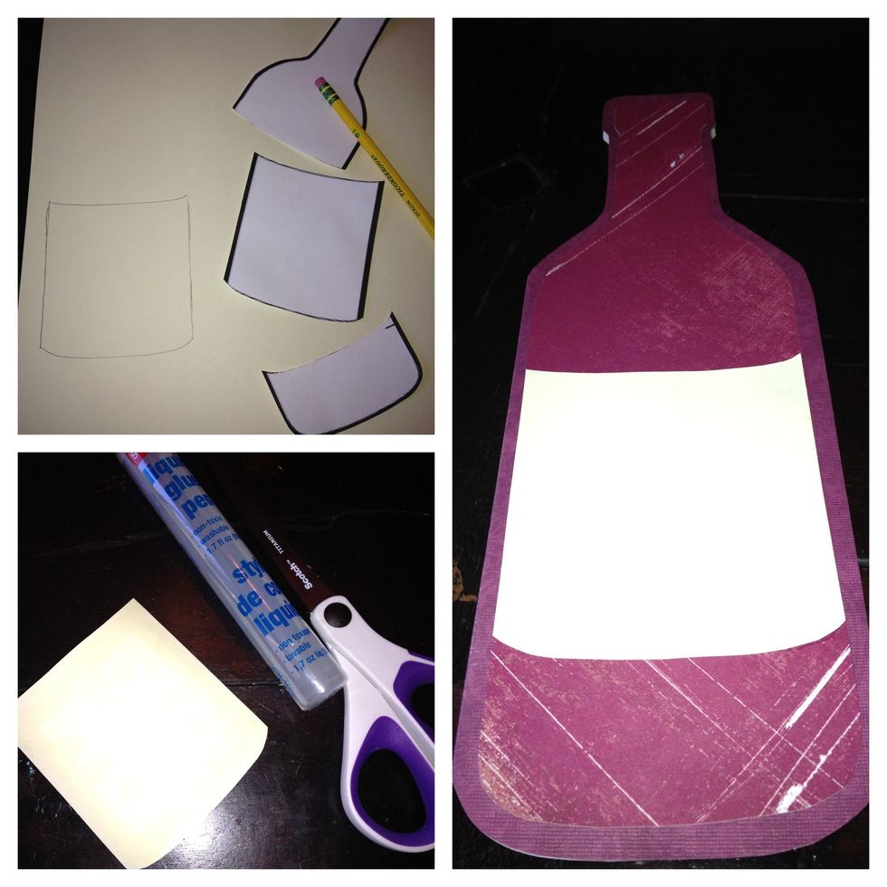 I cut the label from the template and traced it onto an off white paper, cut, than glued it to the bottle card. replace beneath the yearbook to set.