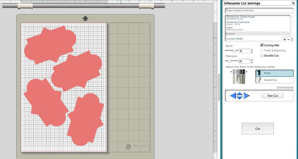 I cut the labels 3.5" x 5". Play around with the placement of your cut file images to maximize usability of your vinyl.