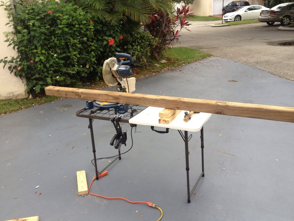 I cut the legs for the table