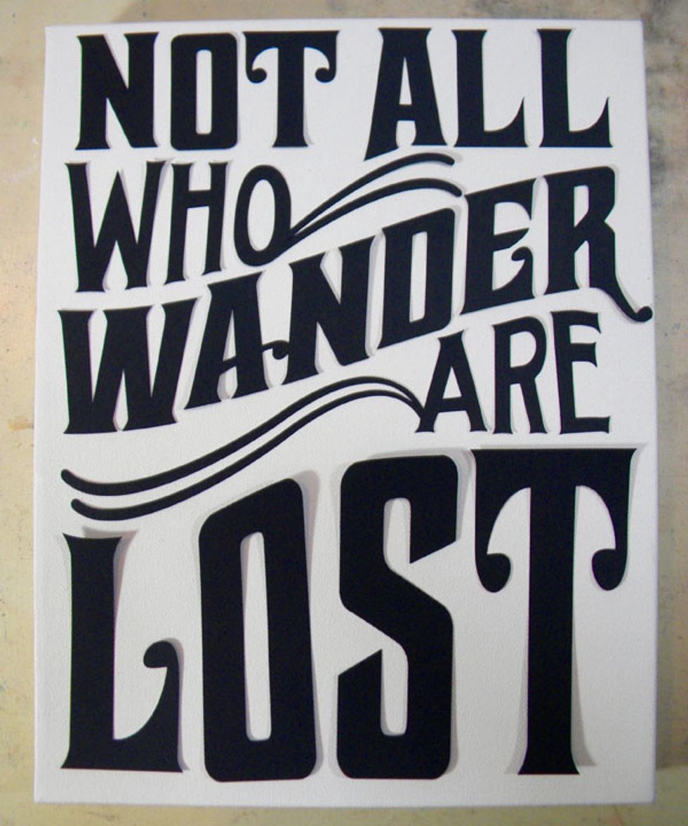 I cut the quote on my Silhouette Cameo to the size that would best fit the 9" x 12" canvas and played around with the placement of my quote till I got it the way I wanted it. No gluing yet!