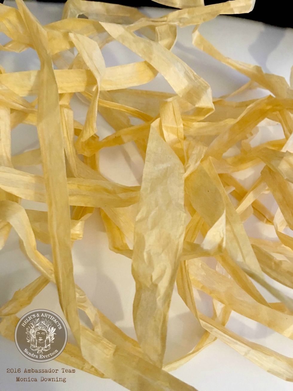 I decided to use the raffia that comes in the packaging with the new Relics and Artifacts