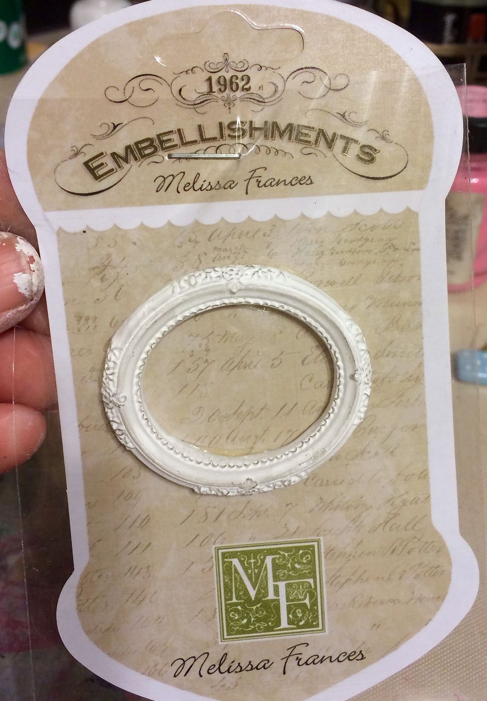 I decided to use this cute oval frame from Melissa Frances.