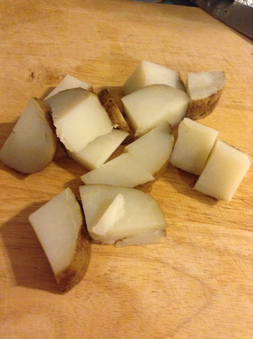 I did have half of a leftover baked potato so I threw that in too.