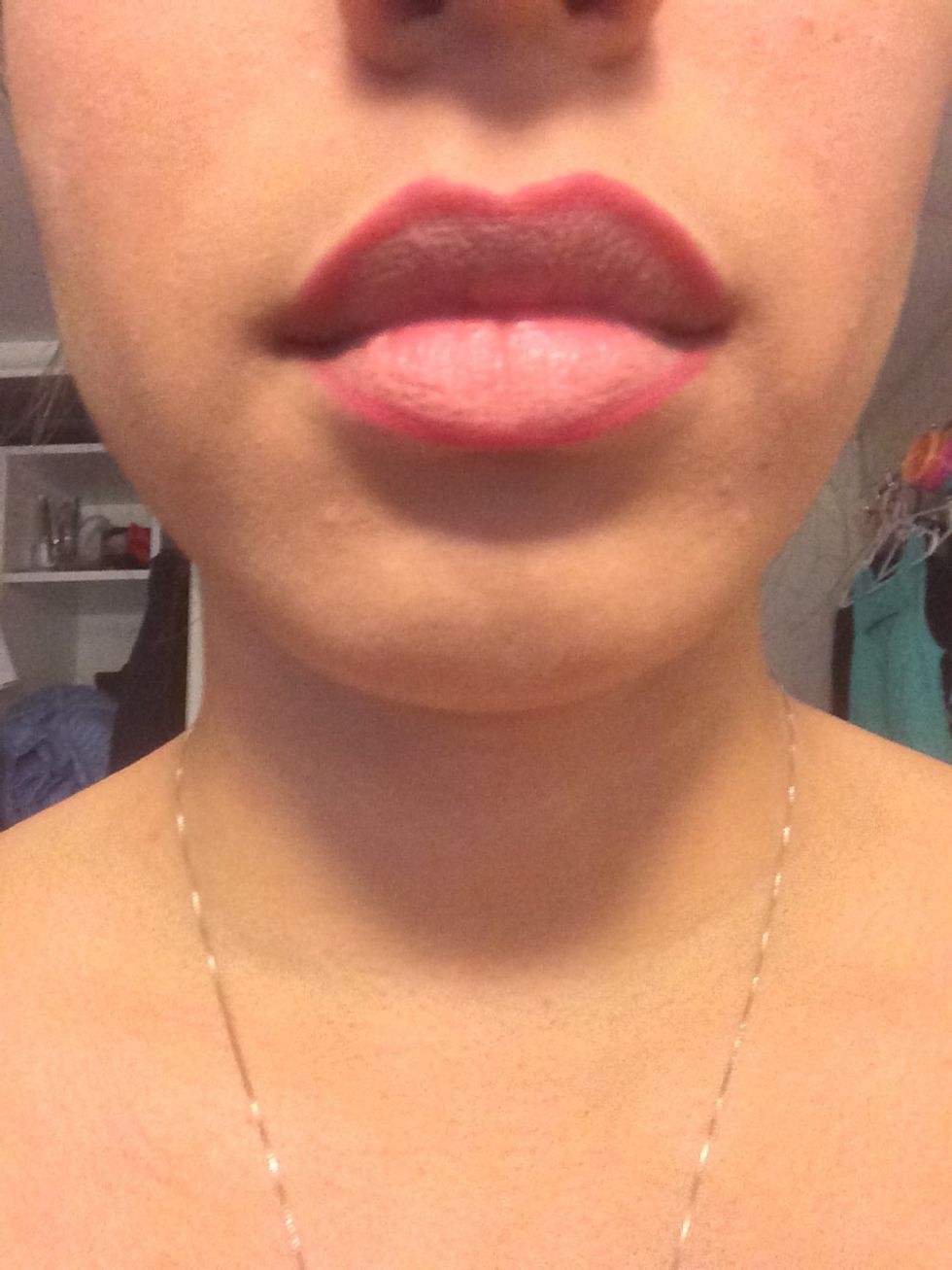 I did my make up before this bit the next step is lining your lips