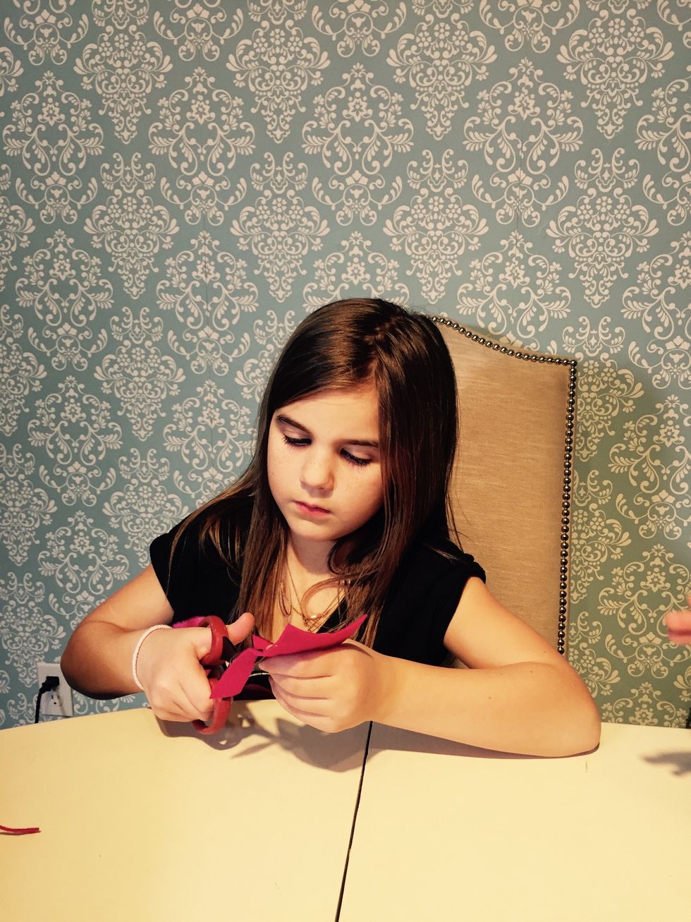 I did recruit some help with the cutting, simple enough that kiddos can do it. She loved it.