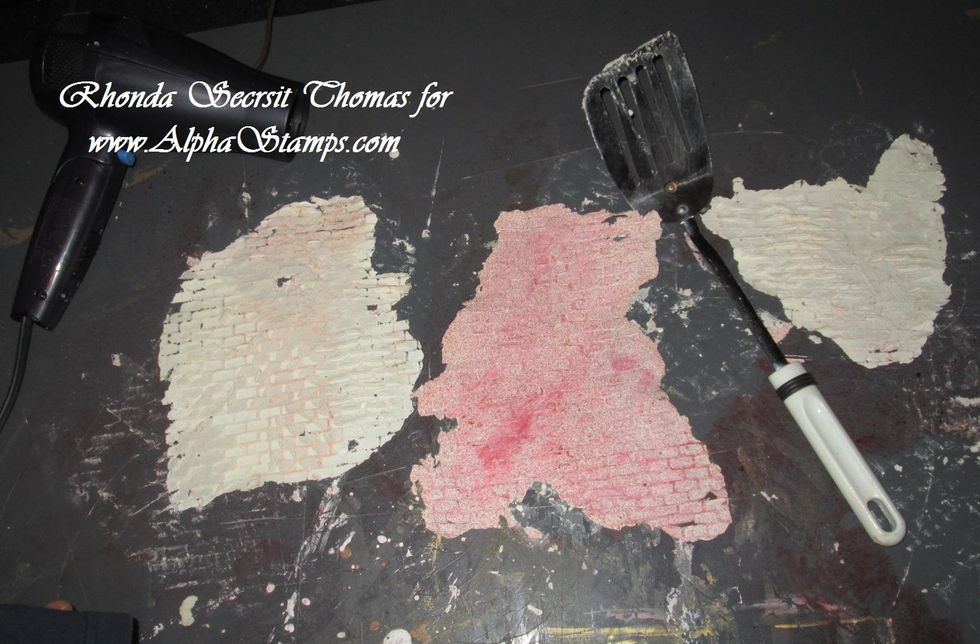 I did use a blow dryer on a low setting to speed up the process, but not too much because it does strange things to the shape of the Paperclay. I like the unique, aged look though.