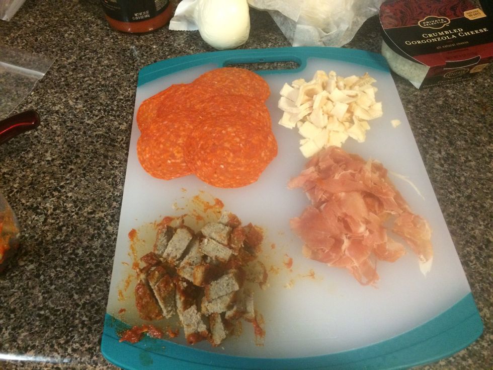 I didn't do anything to the pepperoni. I got everything from the deli counter and I had them slice it either super thick or super thin.