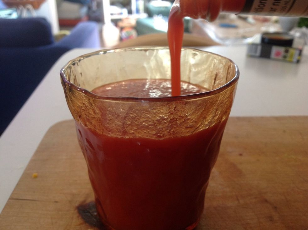 I didn't have a fresh tomato (as I don't often) and was sick and didn't want to walk two blocks to the store, so I used a cup of the tomato juice I had just opened.
