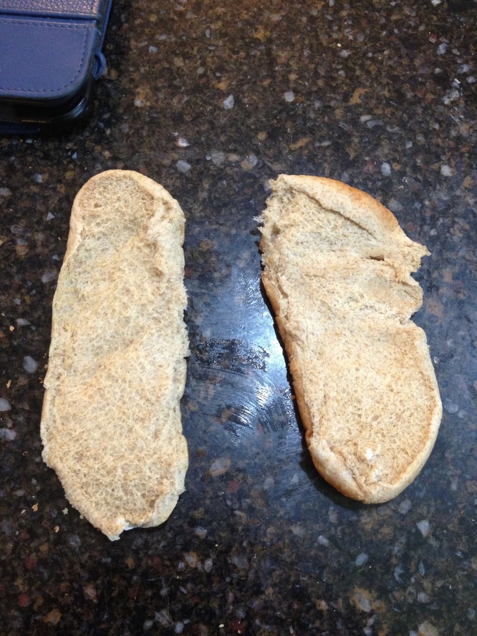 I didn't have any bread in my house so I used the hotdog roll