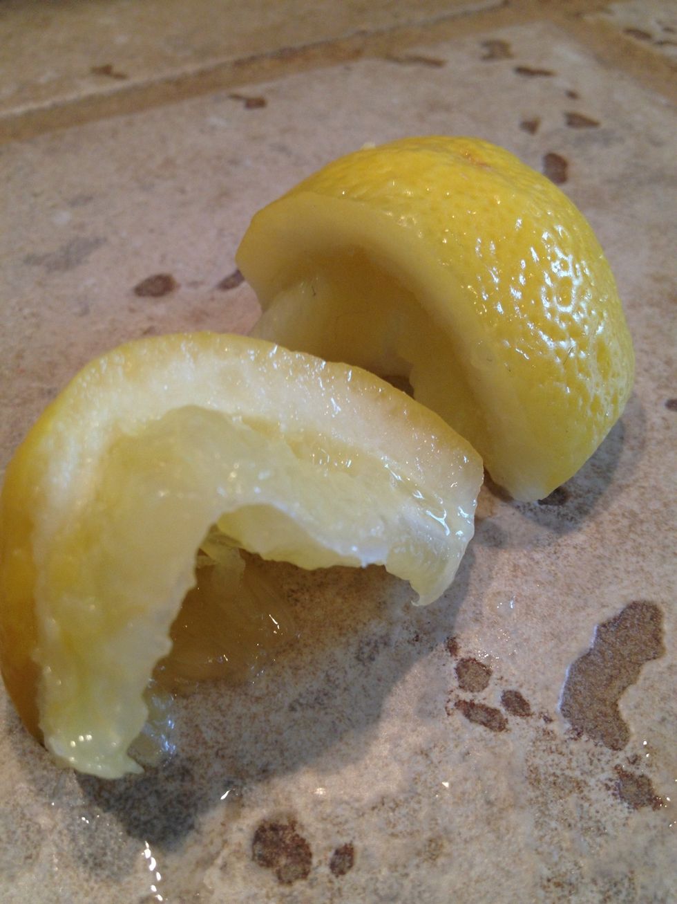 I didn't mention this originally but I squeezed two fresh lemon wedges into the mix as well. I've always heard lemon juice is great for hair, especially blondes.