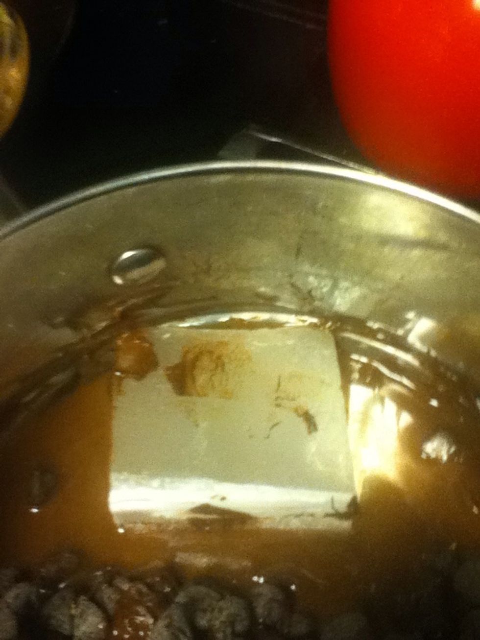 I didn't read the directions.. Put the wax in and melt it then put in the chocolate.. If you don't it doesn't really matter, but it bothered me that I screwed up.