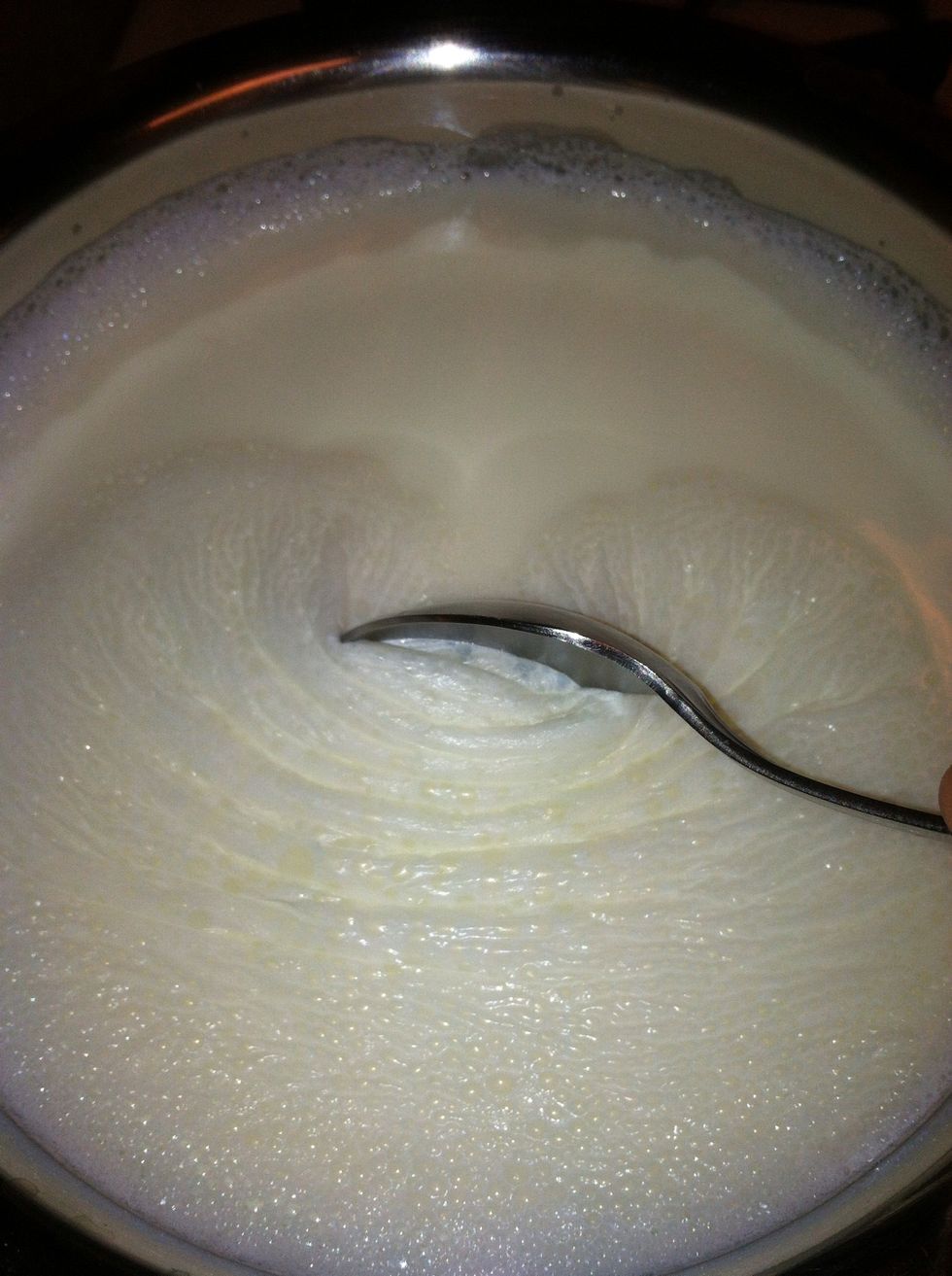 I don't like the cream so after the milk is boiled I remove it with spoon. If you want the yogurt to be rich you don't have to remove it