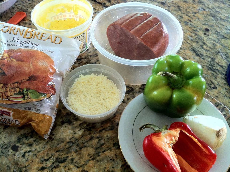 i dont use any salt.. the ham   the cheese and the bread stuffing has plenty