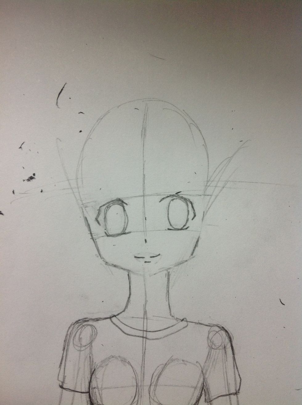 I draw the face with the base first.