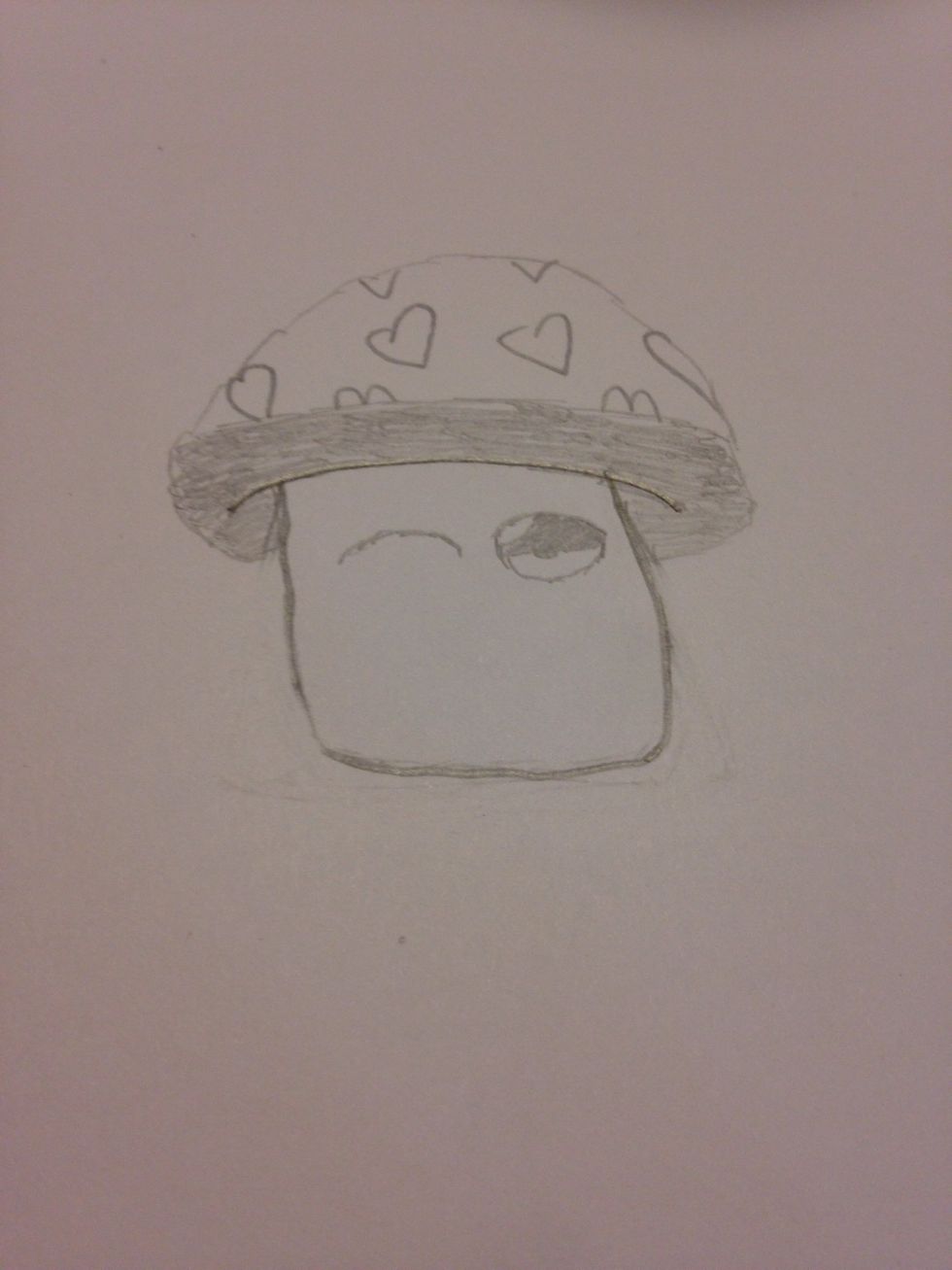 I drew some hearts on the head but you can create your own patterns, I also started on the eyes