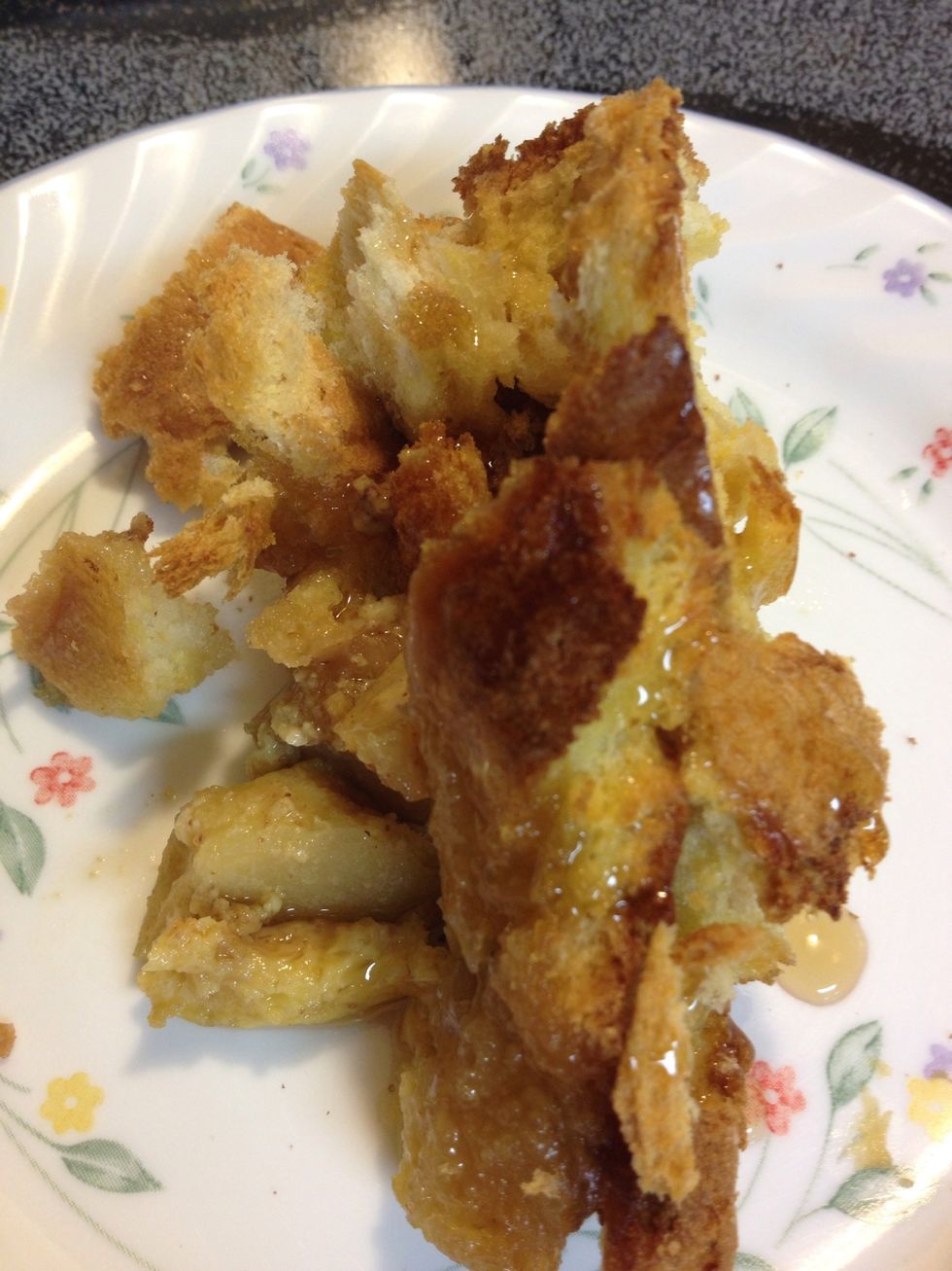 I drizzled maple syrup over it\ud83d\udc4d If you like, pour warm custard instead. Enjoy !